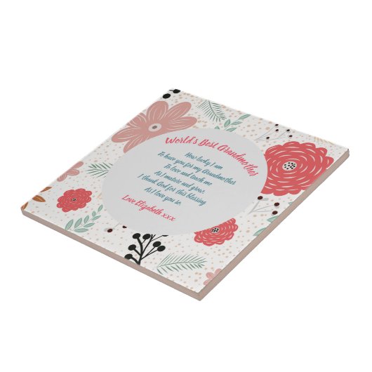 GIFT - Oma Gedichte von Großkindern - CUSTOM Fliese (Seite)