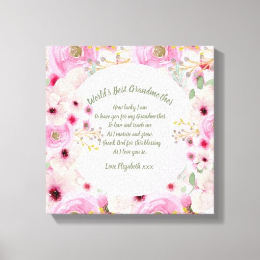 GIFT - Oma Gedichte von Großkindern - CUSTOM Leinwanddruck (Vorderseite)