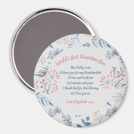 GIFT - Oma Gedichte von Großkindern - CUSTOM Magnet (Vorderseite/Rückseite)