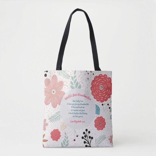 GIFT - Oma Gedichte von Großkindern - CUSTOM Tasche (Vorderseite)