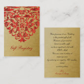 Gift-Registrierungskarten für Gold Begleitkarte (Vorne/Hinten)