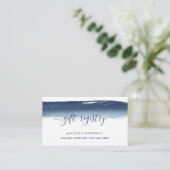 Gift Registry Boy Baby Shower Navy Blue Watercolor Begleitkarte (Stehend Vorderseite)