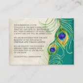 Gift Registry Cards - Peacock Feathers Wedding Set Begleitkarte (Rückseite)