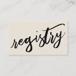 Gift Registry Creme Lässig Handwriting Begleitkarte