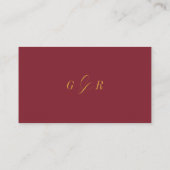 Gift Registry Honeymoon Burgundy Wedding Monogram Begleitkarte (Rückseite)