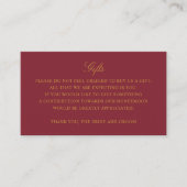 Gift Registry Honeymoon Burgundy Wedding Monogram Begleitkarte (Vorderseite)