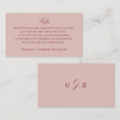 Gift Registry Honeymoon Burgundy Wedding Rose  Begleitkarte (Vorne/Hinten)
