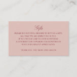 Gift Registry Honeymoon Burgundy Wedding Rose  Begleitkarte<br><div class="desc">Fully editable insert card for gifts,  directions,  accommodations etc; whatever wedding details that you need to add to your wedding invitation suite as a business card. Monogram on the back side. Shown in burgundy on custom color,  background color is editable.
Basic and elegant.</div>