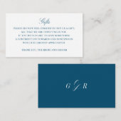 Gift Registry Honeymoon Fund Wedding Monogram Begleitkarte (Vorne/Hinten)
