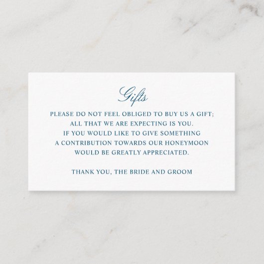 Gift Registry Honeymoon Fund Wedding Monogram Begleitkarte (Vorderseite)