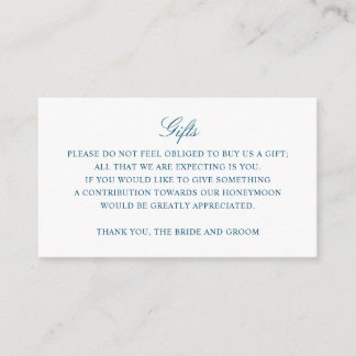 Gift Registry Honeymoon Fund Wedding Monogram Begleitkarte