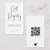 Gift Registry Modernes Brautparty QR Code Begleitkarte (Vorne/Hinten)