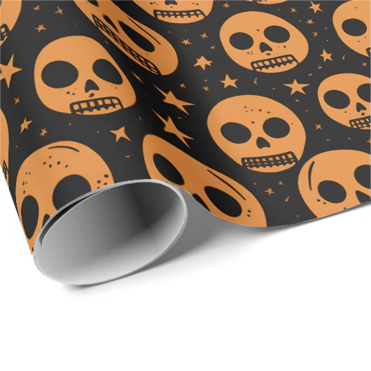 Gift Retro pumpkin design for Halloween Geschenkpapier (Rolleneckpunkt)