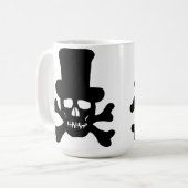"Gift" Schädel und Kreuzknochen mit einer Top-Hat- Kaffeetasse (Vorderseite Links)