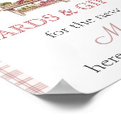 Gift table Pink Fresh off the market Bridal Shower Poster (Ecke)