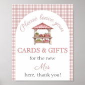 Gift table Pink Fresh off the market Bridal Shower Poster (Vorne)