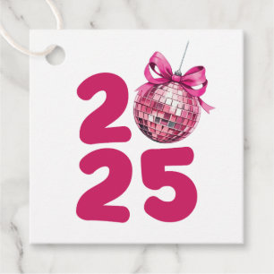 Gift-Tag 2025, Rosa Disco-Ball Geschenkanhänger