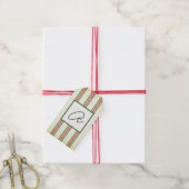 GIFT TAG FADED STRIPES CUSTOM INITIAL GESCHENKANHÄNGER (Mit Garn)