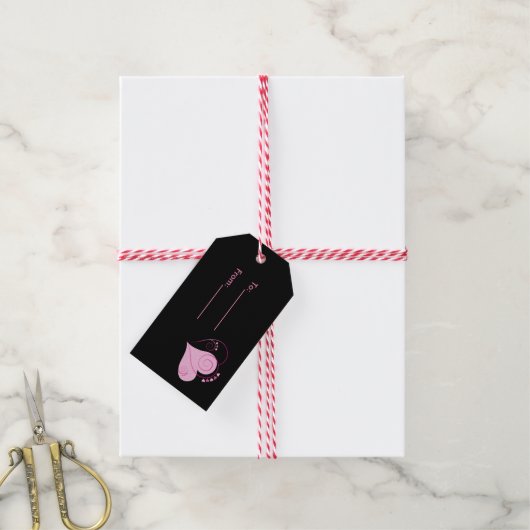 Gift-Tag für rosa Herzen Geschenkanhänger (Mit Garn)