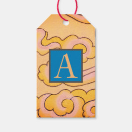 Gift Tag JAPANESE CLOUD PATTERN CUSTOM INITIAL Geschenkanhänger