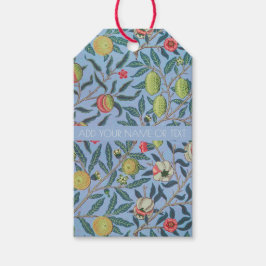 GIFT TAG MIT WILLIAM MORRIS BLUE "POMEGRANATES" GESCHENKANHÄNGER