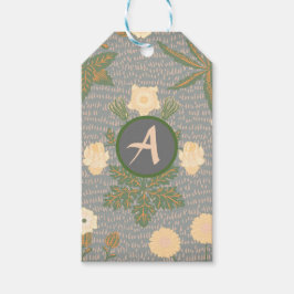 GIFT TAG WILLIAM MORRIS CUSTOM INITIAL GESCHENKANHÄNGER