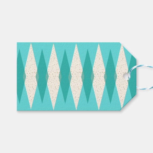 Gift-Tags der Modernen Raute Mitte des Jahrhundert Geschenkanhänger (Vorderseite (Horizontal))