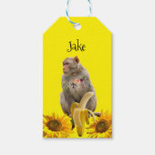 Gift-Tags für Sonnenblumen Blumenaffen Geschenkanhänger (Vorderseite)