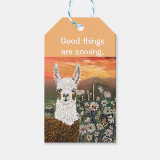 Gift Tags Gute Dinge kommen Mama Llama Geschenkanhänger (Vorderseite)