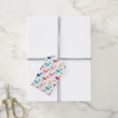 Gift Tags - Mehrfarbige Flimingos Geschenkanhänger (Mit Garn)