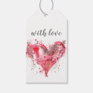 Gift Tags - Red Splattered Heart Geschenkanhänger