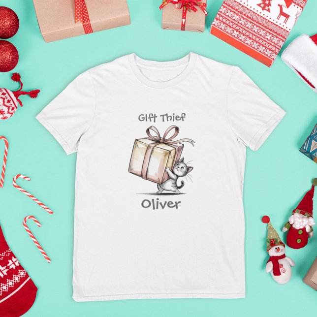 Gift Thief  Funny Family Matching Christmas Tri-Blend Shirt (Von Creator hochgeladen)