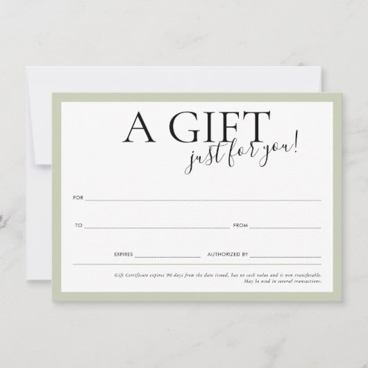GIFT VOUCHER elegantes Logo elegant Business-schla Einladung (Vorderseite)
