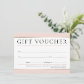 GIFT VOUCHER Modernes elegantes Business-Rosa in R Einladung (Stehend Vorderseite)