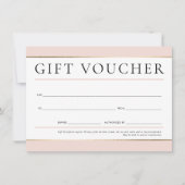 GIFT VOUCHER Modernes elegantes Business-Rosa in R Einladung (Vorderseite)
