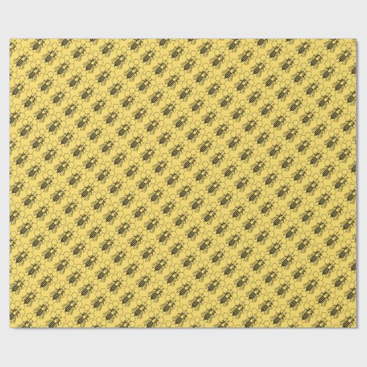 Gift Wrap - Biene auf Honeycomb Geschenkpapier (Flach)