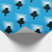 Gift Wrap - Black Cat Silhouette und Star Geschenkpapier (Ecke)