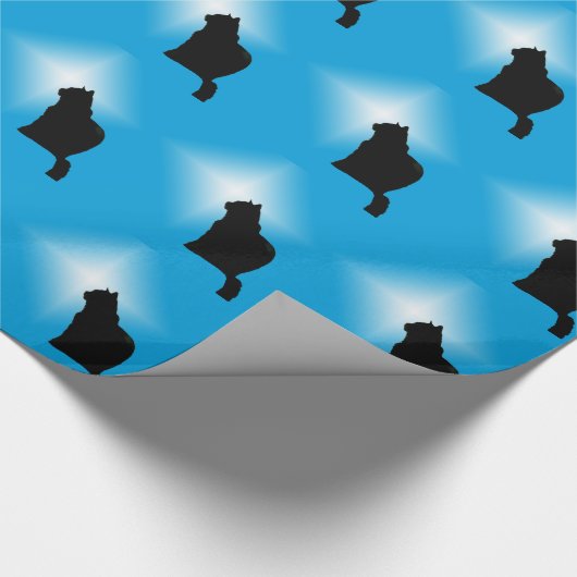 Gift Wrap - Black Cat Silhouette und Star Geschenkpapier (Ecke)