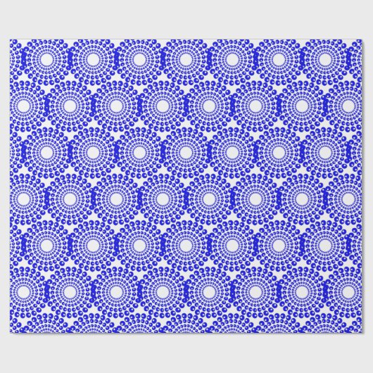 Gift Wrap - Blaue Perlen in Kreisläufen Geschenkpapier (Flach)