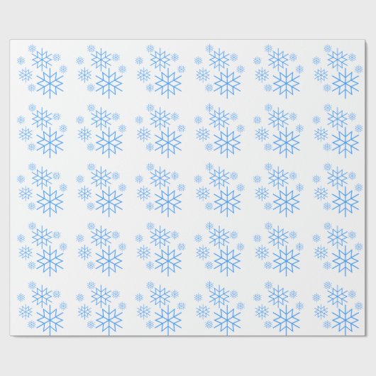 Gift Wrap - Blaue Schneeflocken Geschenkpapier (Flach)