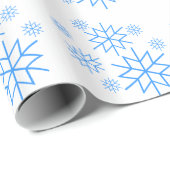 Gift Wrap - Blaue Schneeflocken Geschenkpapier (Rolleneckpunkt)