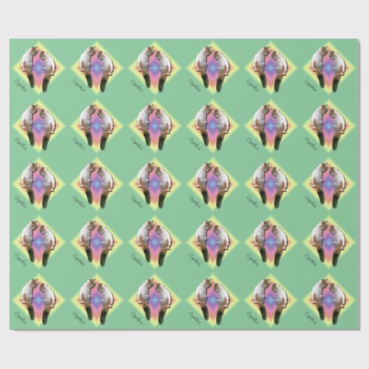 Gift Wrap - Calico Katzen und Name Geschenkpapier (Flach)