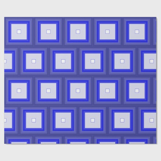 Gift wrap - Concentric Squares in Blue Tones Geschenkpapier (Flach)