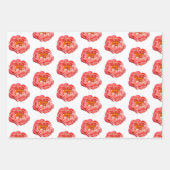 Gift Wrap Coral Peonies Geschenkpapier Set (Vorderseite 3)