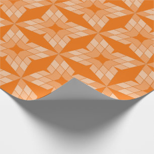 Gift Wrap - Diamantblätter auf Orange Geschenkpapier