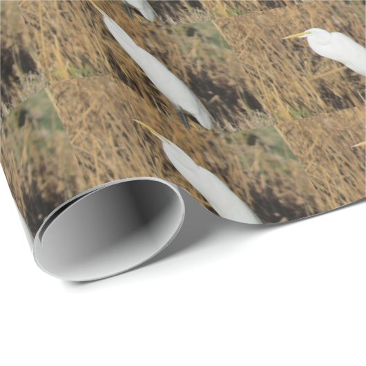 Gift Wrap - Egret in Marsh Grasses Geschenkpapier (Rolleneckpunkt)