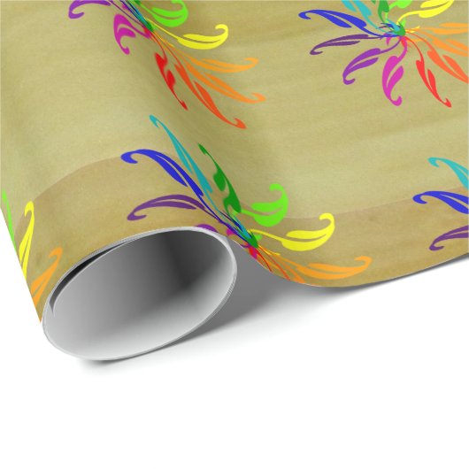 Gift Wrap - Farbrad auf Bambus (v.2) Geschenkpapier (Rolleneckpunkt)
