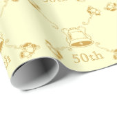Gift Wrap - Goldene Jubiläumsglocken Geschenkpapier (Rolleneckpunkt)
