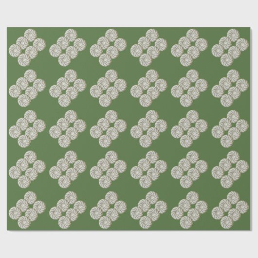 Gift Wrap - Green Spiral on White Circle Geschenkpapier (Flach)