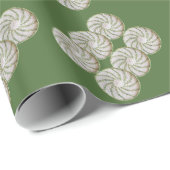 Gift Wrap - Green Spiral on White Circle Geschenkpapier (Rolleneckpunkt)